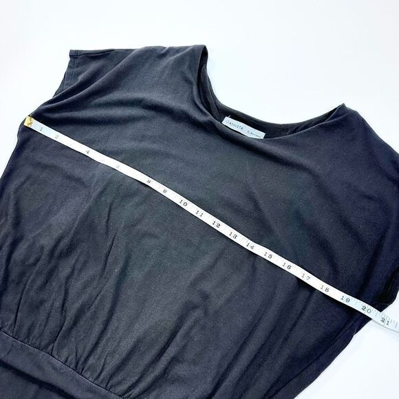 Athleta cinch black stretch drop waist mid length dress M - Picture 8 of 10
